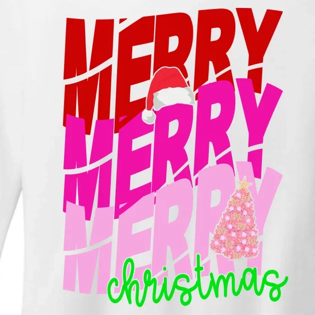 Merry Christmas Cute Holiday Gift Womens CVC Long Sleeve Shirt