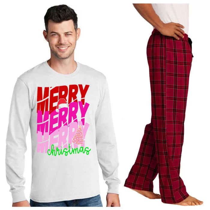 Merry Christmas Cute Holiday Gift Long Sleeve Pajama Set