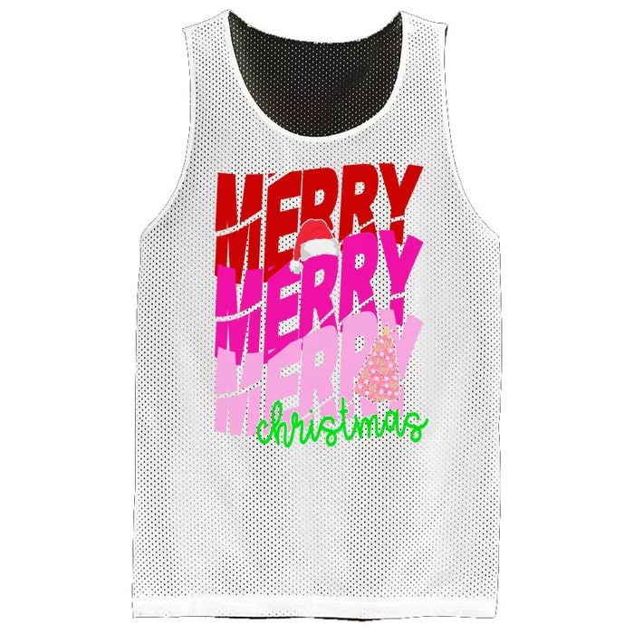 Merry Christmas Cute Holiday Gift Mesh Reversible Basketball Jersey Tank