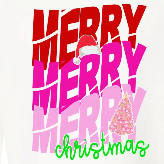 Merry Christmas Cute Holiday Gift Cropped Pullover Crew