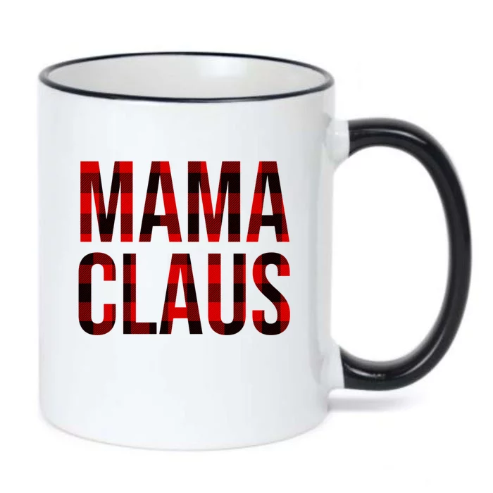 Mama Claus Christmas Buffalo Plaid Xmas Mom Santa Gift Black Color Changing Mug