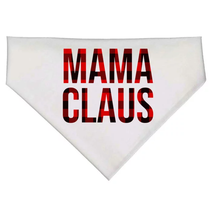 Mama Claus Christmas Buffalo Plaid Xmas Mom Santa Gift USA-Made Doggie Bandana