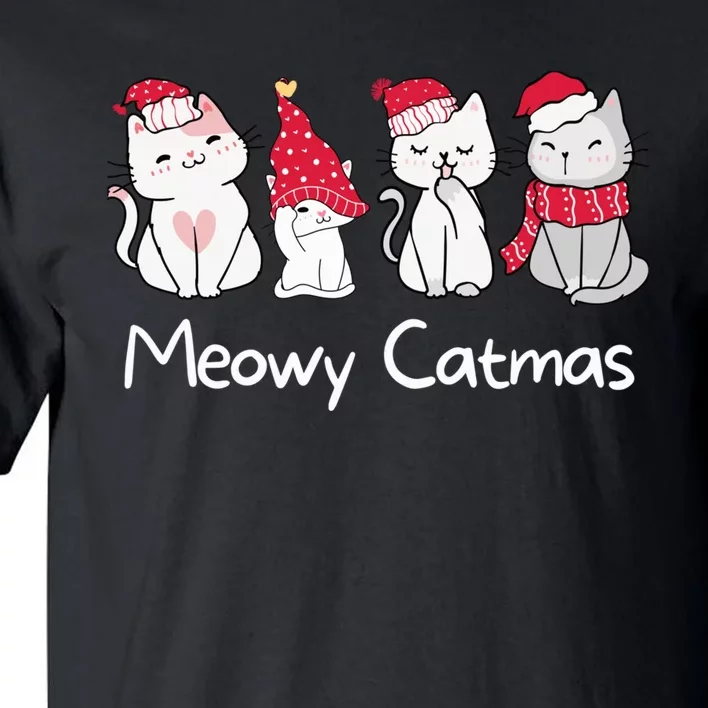 Meowy Catmas Cute, Funny Cat Christmas - Merry Catmas Tall T-Shirt