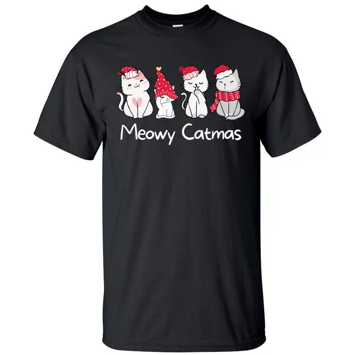 Meowy Catmas Cute, Funny Cat Christmas - Merry Catmas Tall T-Shirt