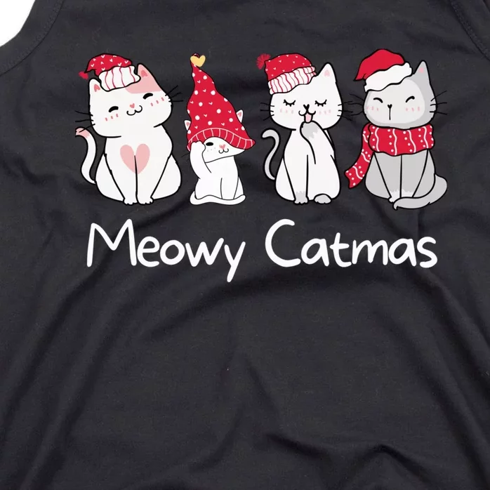 Meowy Catmas Cute, Funny Cat Christmas - Merry Catmas Tank Top