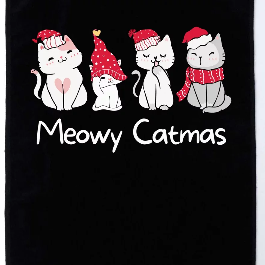 Meowy Catmas Cute, Funny Cat Christmas - Merry Catmas Platinum Collection Golf Towel