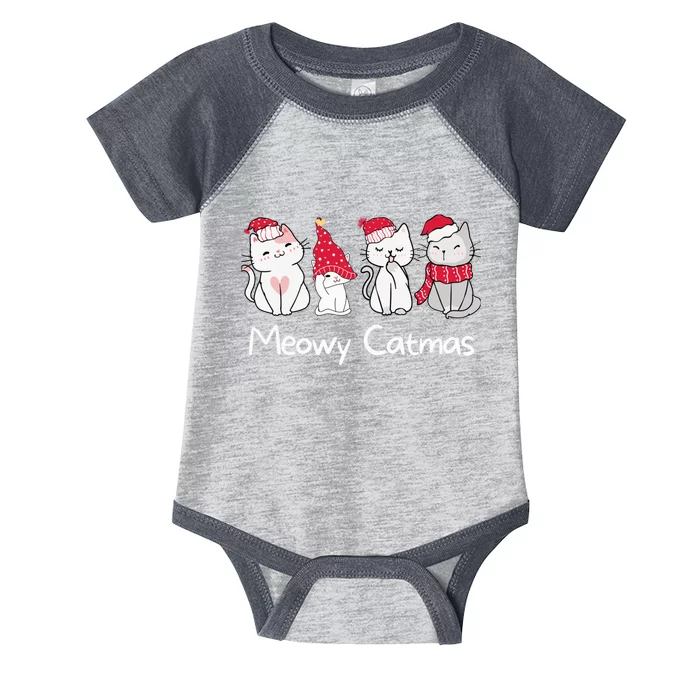 Meowy Catmas Cute, Funny Cat Christmas - Merry Catmas Infant Baby Jersey Bodysuit