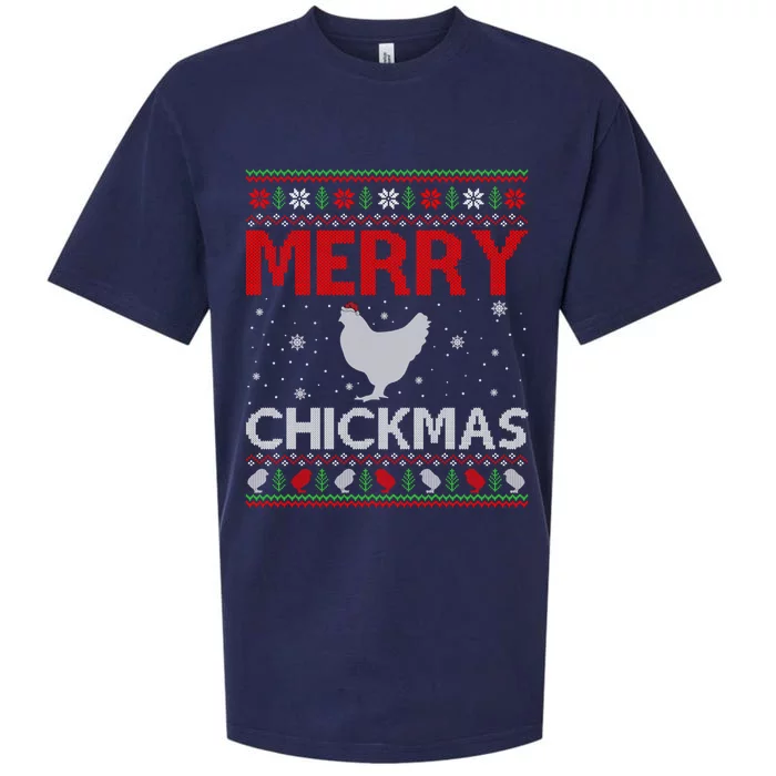 Merry Chickmas Chicken Xmas Gift Ugly Chicken Christmas Cool Gift Sueded Cloud Jersey T-Shirt