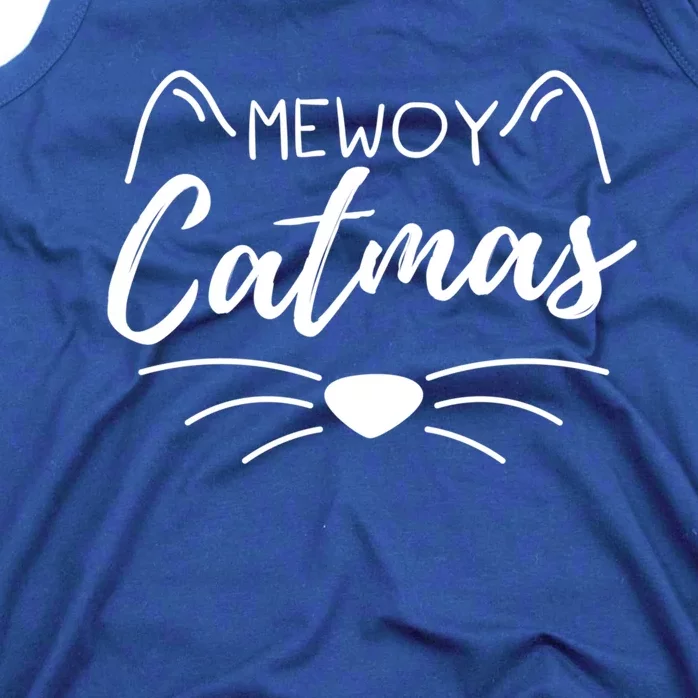 Meowy Catmas Cat Lover Christmas Outfit Funny Pajama Meaningful Gift Tank Top