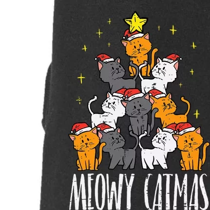 Meowy Catmas Cat Christmas Tree Xmas Doggie 3-End Fleece Hoodie