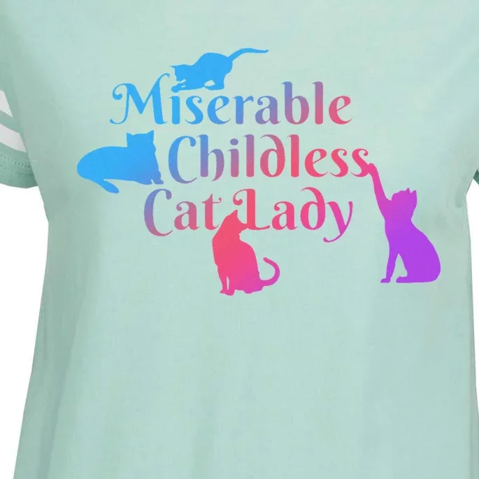 Miserable Childless Cat Lady Funny Apparel Enza Ladies Jersey Football T-Shirt