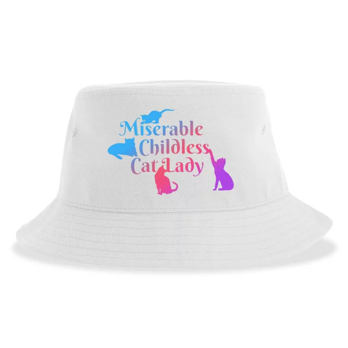 Miserable Childless Cat Lady Funny Apparel Sustainable Bucket Hat