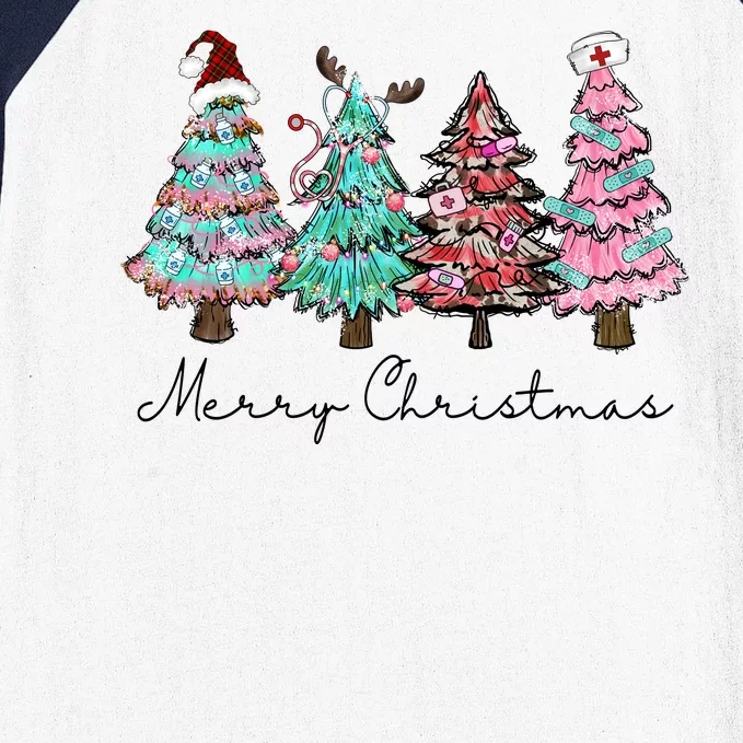 Merry Christmas Christmas Tree Baseball Sleeve Shirt