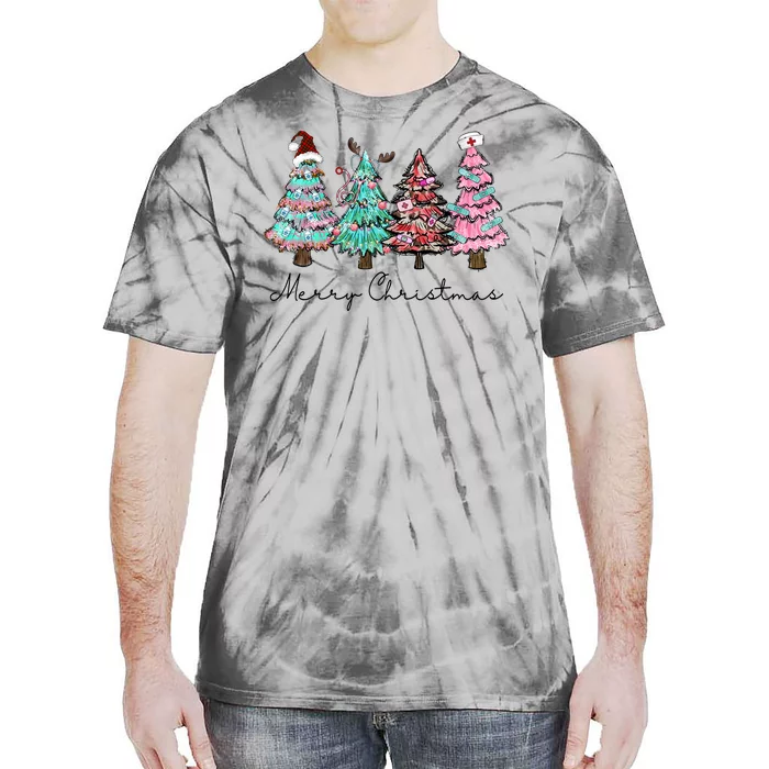 Merry Christmas Christmas Tree Tie-Dye T-Shirt