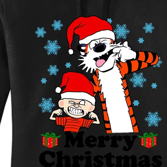 Merry Christmas Calvin Hobbes Christmas Box Funny Trending Friend Women's Pullover Hoodie