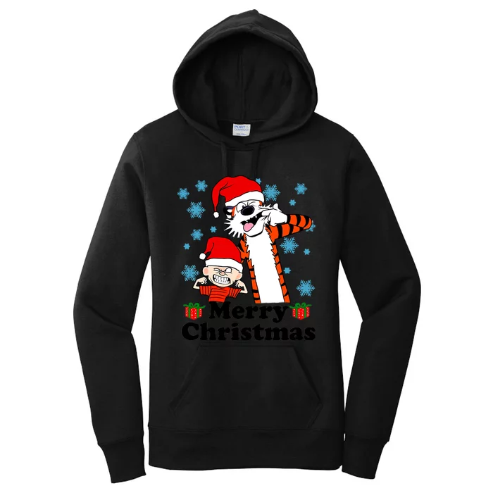 Merry Christmas Calvin Hobbes Christmas Box Funny Trending Friend Women's Pullover Hoodie