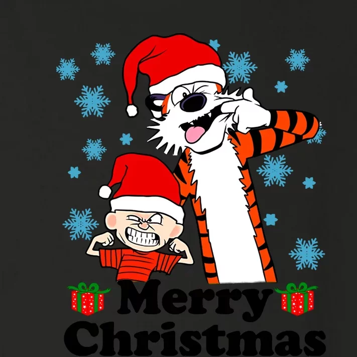 Merry Christmas Calvin Hobbes Christmas Box Funny Trending Friend Toddler Long Sleeve Shirt