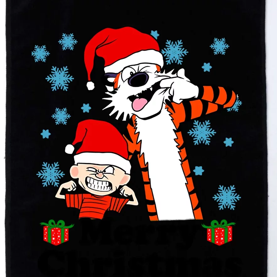 Merry Christmas Calvin Hobbes Christmas Box Funny Trending Friend Platinum Collection Golf Towel