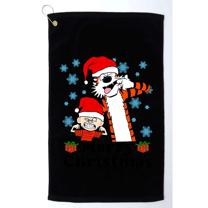 Merry Christmas Calvin Hobbes Christmas Box Funny Trending Friend Platinum Collection Golf Towel