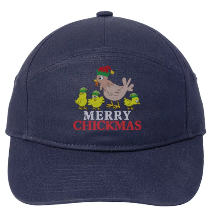 Merry Chickmas Christ Merch Santa Meaningful Gift 7-Panel Snapback Hat