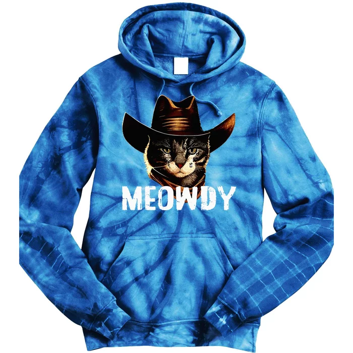 Meowdy Cat Cowboy Tie Dye Hoodie