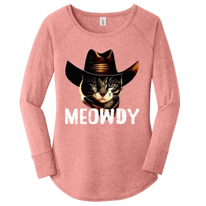 Meowdy Cat Cowboy Women's Perfect Tri Tunic Long Sleeve Shirt