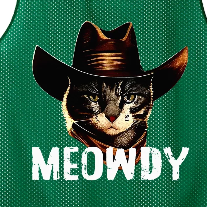 Meowdy Cat Cowboy Mesh Reversible Basketball Jersey Tank