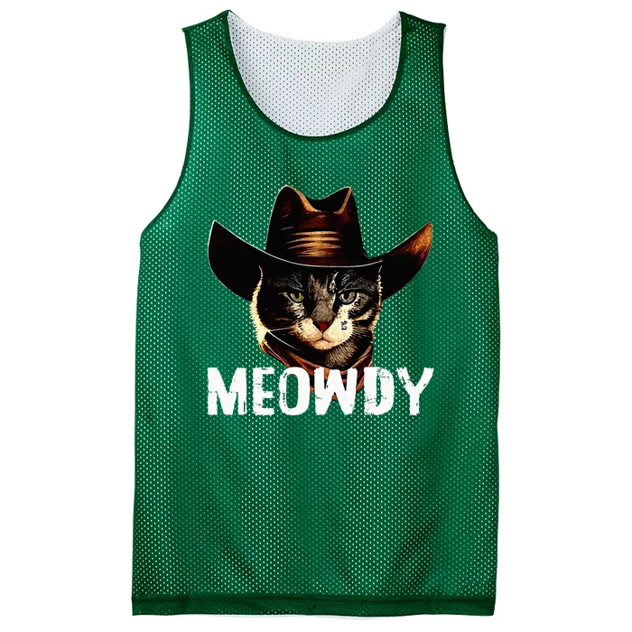 Meowdy Cat Cowboy Mesh Reversible Basketball Jersey Tank