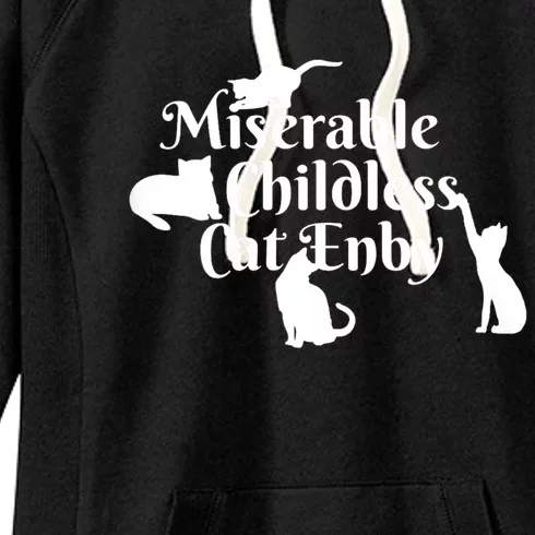 Miserable Childless Cat Enby Women's Fleece Hoodie