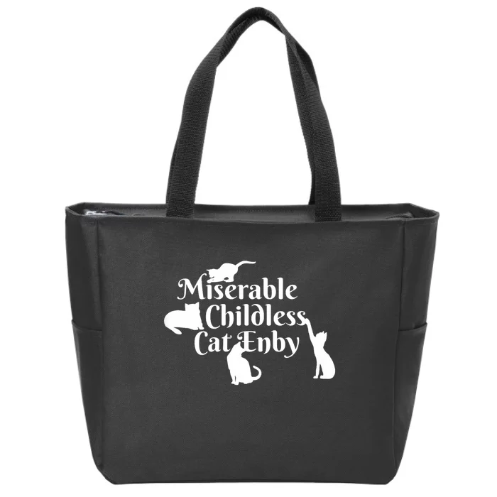 Miserable Childless Cat Enby Zip Tote Bag