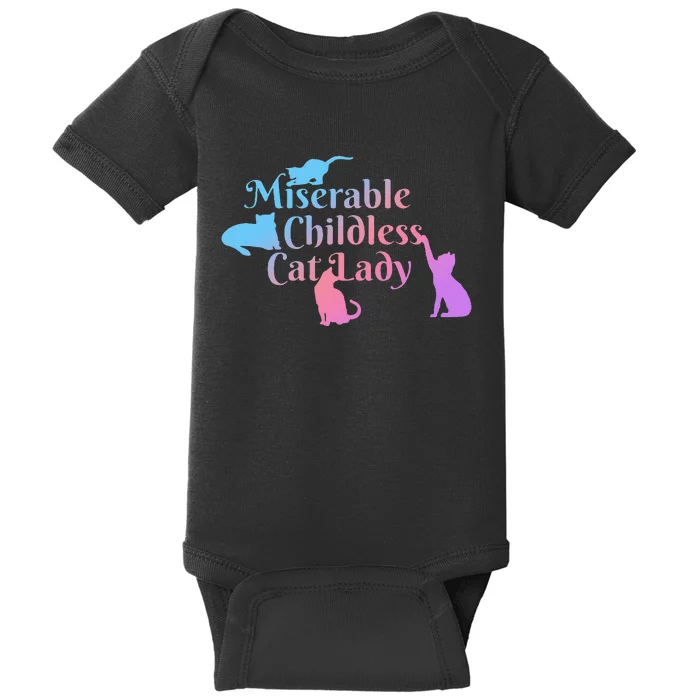 Miserable Childless Cat Lady Funny Baby Bodysuit