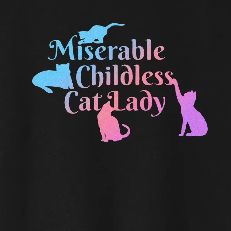 Miserable Childless Cat Lady Funny Women's Crop Top Tee