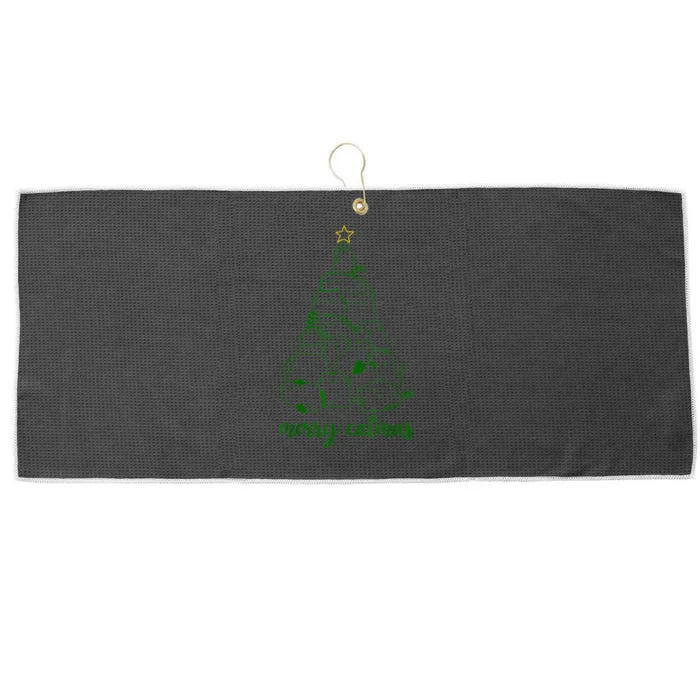 Merry Catmas Cat Christmas Tree S Girls Meowy Catmas Large Microfiber Waffle Golf Towel