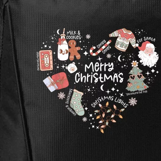 Merry Christmas Candy Cane Having Stocking Christmas Music City Backpack