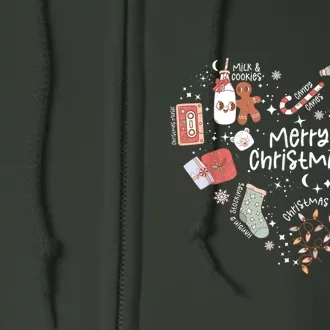 Merry Christmas Candy Cane Having Stocking Christmas Music Full Zip Hoodie