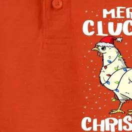 Merry Clucking Christmas Eve Pajama Funny Chicken Santa Pun Dry Zone Grid Performance Polo