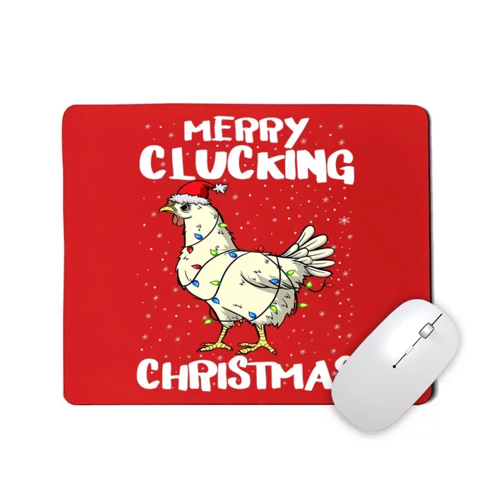 Merry Clucking Christmas Eve Pajama Funny Chicken Santa Pun Mousepad