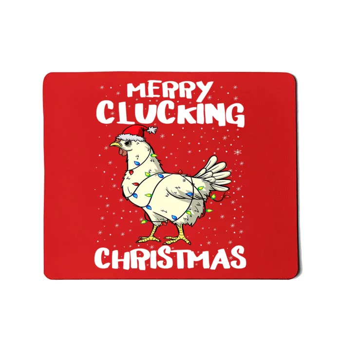 Merry Clucking Christmas Eve Pajama Funny Chicken Santa Pun Mousepad