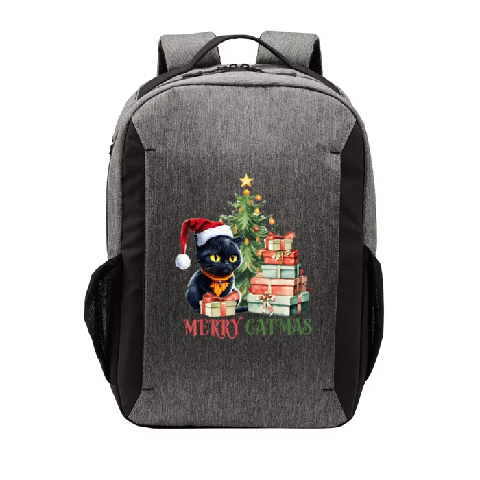 Merry Catmas Cat Christmas Tree Kid Girls Boy Meowy Catmas Vector Backpack