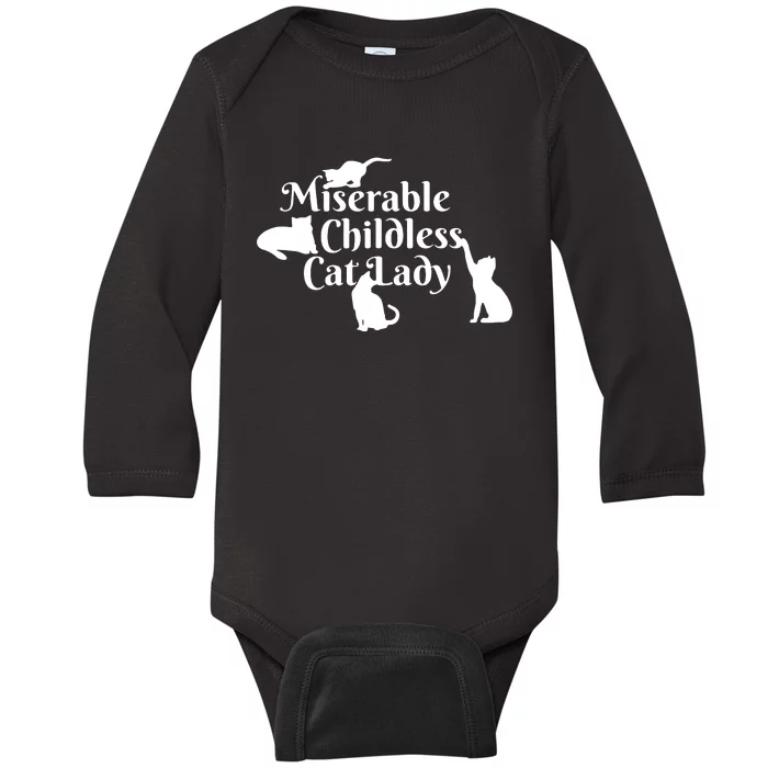 Miserable Childless Cat Lady Baby Long Sleeve Bodysuit