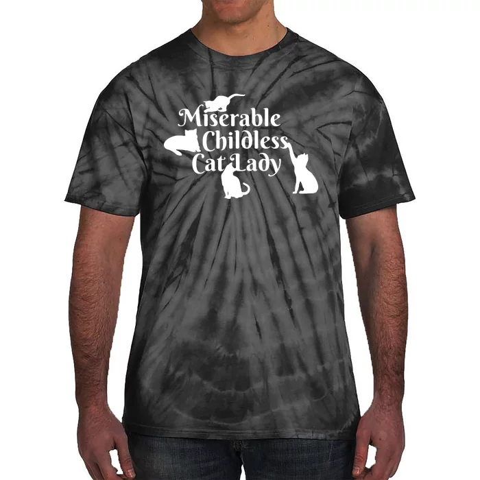 Miserable Childless Cat Lady Tie-Dye T-Shirt