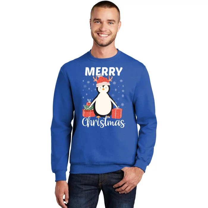 Merry Christmas Cute Penguin Animal Winter Xmas Bird Lover Cute Gift Tall Sweatshirt