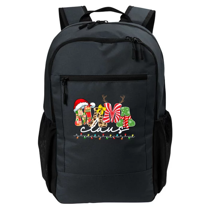 Mama Claus Christmas Lights Santa Pajama Family Matching Cool Gift Daily Commute Backpack