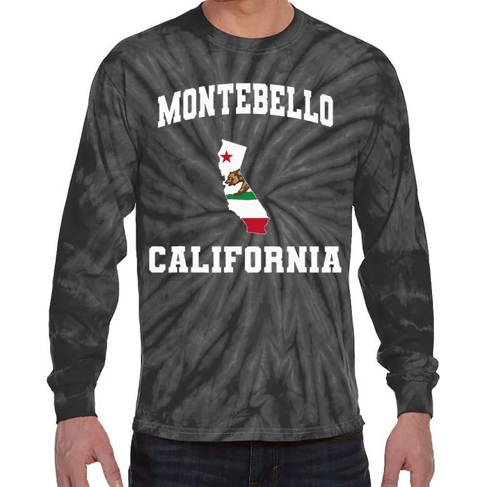 Montebello California Ca State Vintage Athletic Tie-Dye Long Sleeve Shirt