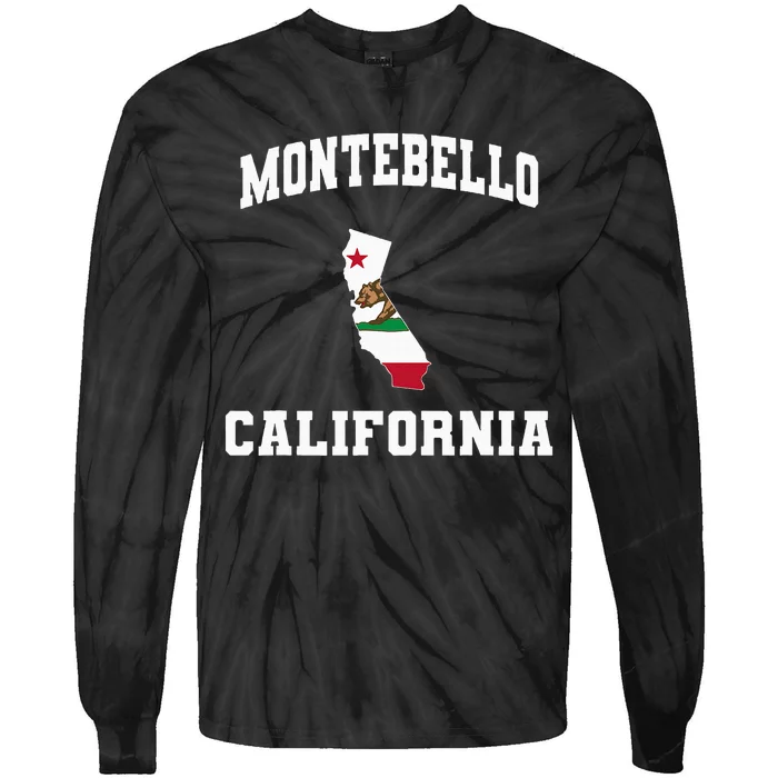 Montebello California Ca State Vintage Athletic Tie-Dye Long Sleeve Shirt