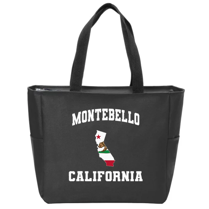 Montebello California Ca State Vintage Athletic Zip Tote Bag