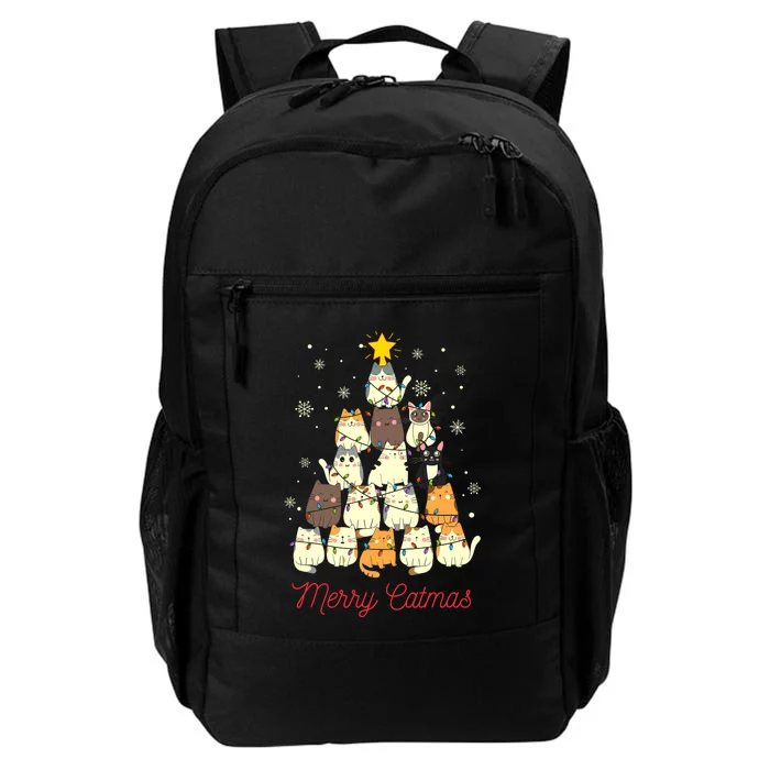 Merry Catmas Cat Christmas Tree Cat Lover Daily Commute Backpack