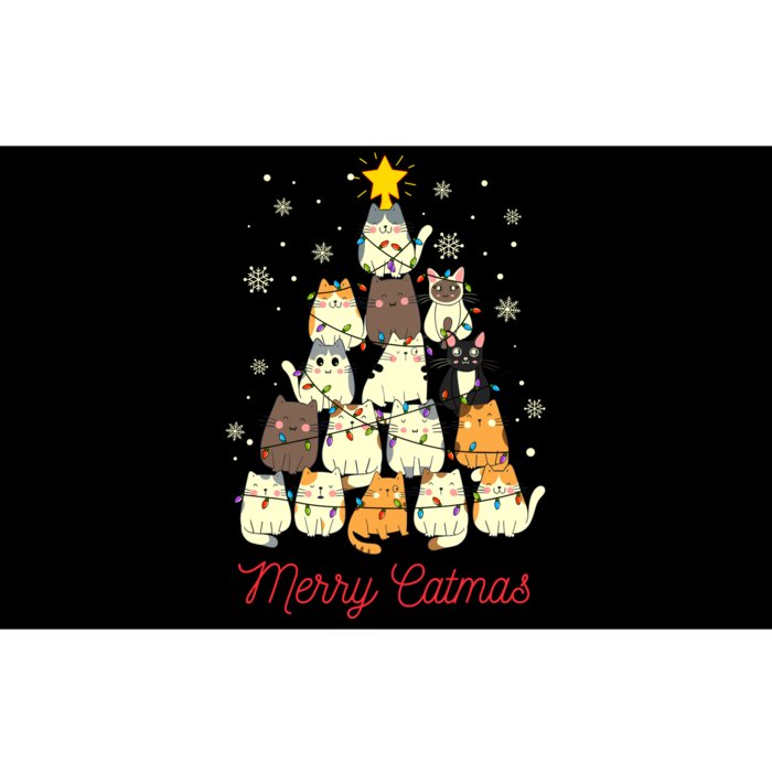 Merry Catmas Cat Christmas Tree Cat Lover Bumper Sticker