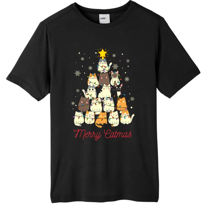 Merry Catmas Cat Christmas Tree Cat Lover ChromaSoft Performance T-Shirt