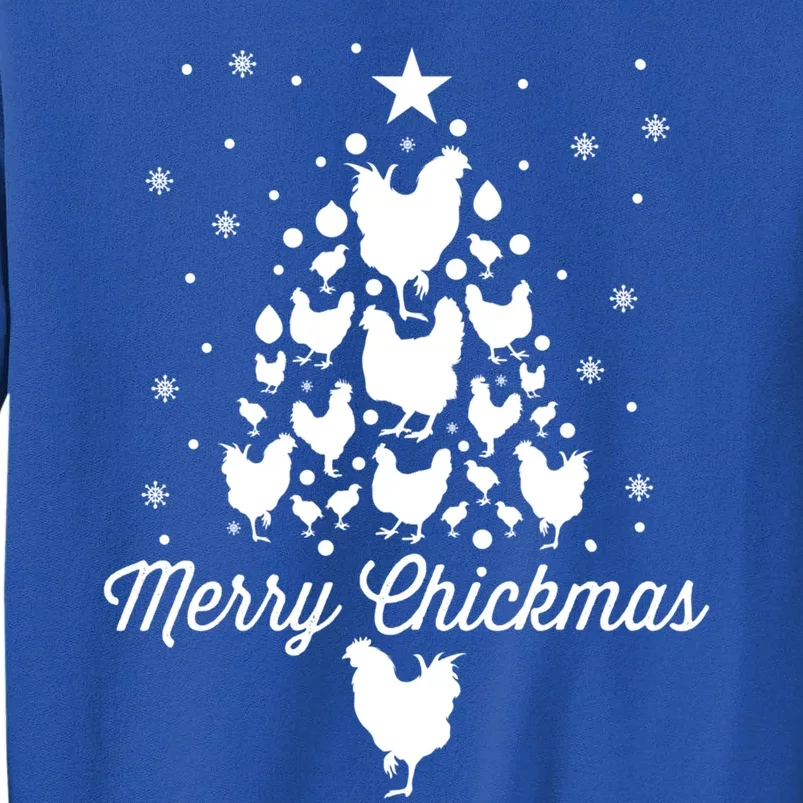 Merry Chickmas Christmas Chicken Tree Funny Poultry Gift Cool Gift Sweatshirt